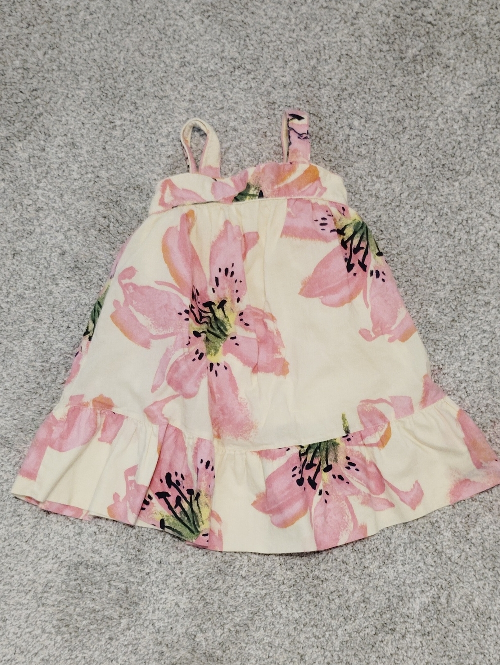 GAP Cream Sundress with Pink Floral Print
